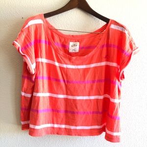 🛍 Orange Stripe Cropped Top